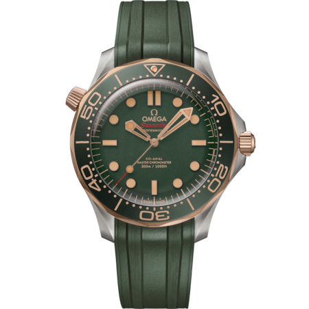 Seamaster Diver 300M 42mm, Green Rubber Strap - Richter & Phillips