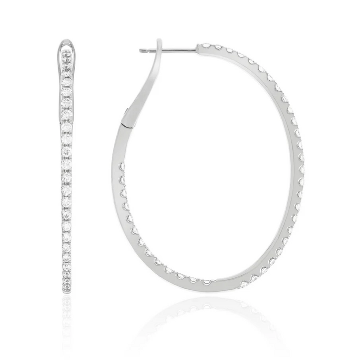 White Gold Diamond Hoops