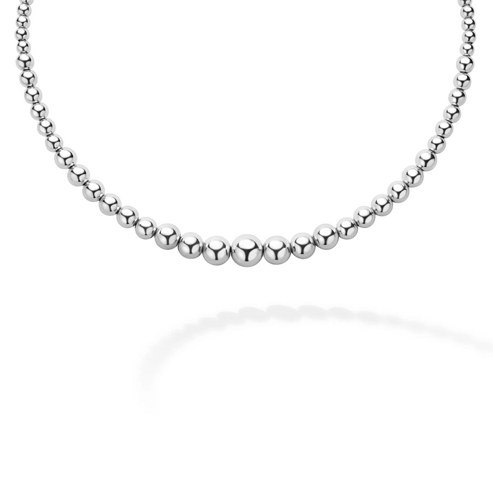 Petite Silver Graduated Bead Necklace
