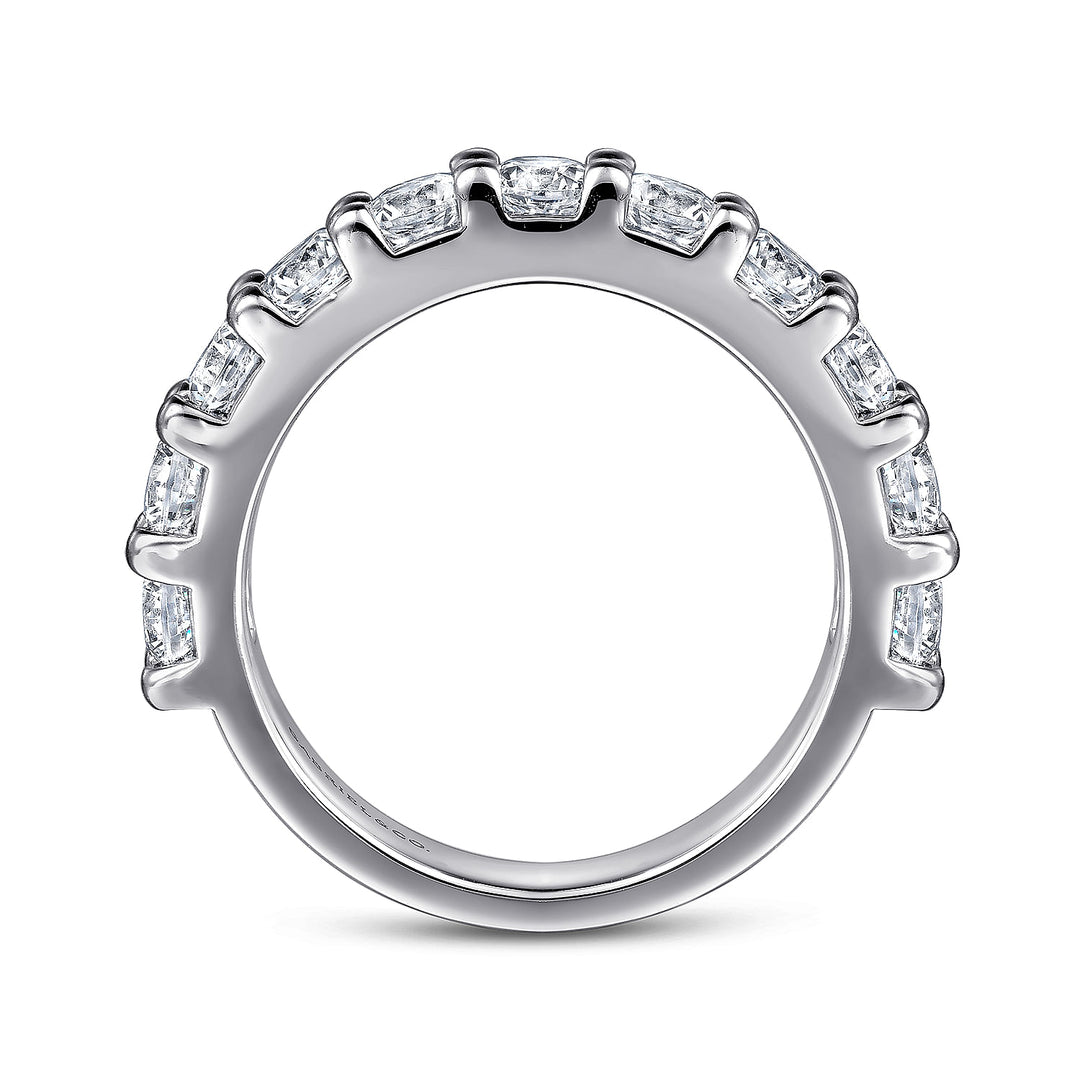 Manila - 14K White Gold 11 Stone Shared Prong Diamond Band