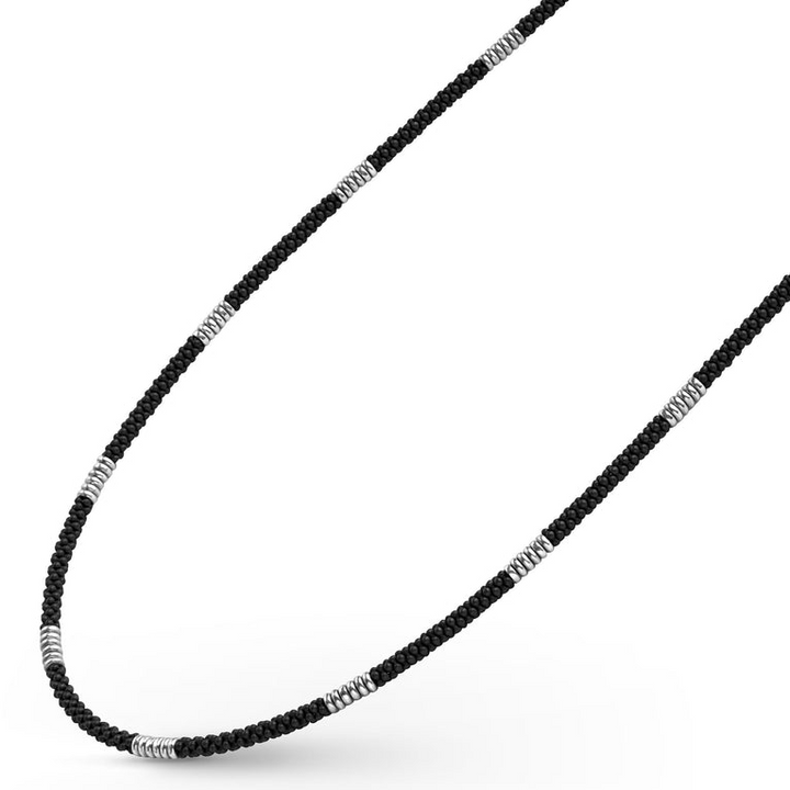 Silver Station Matte Ceramic Beaded Necklace
