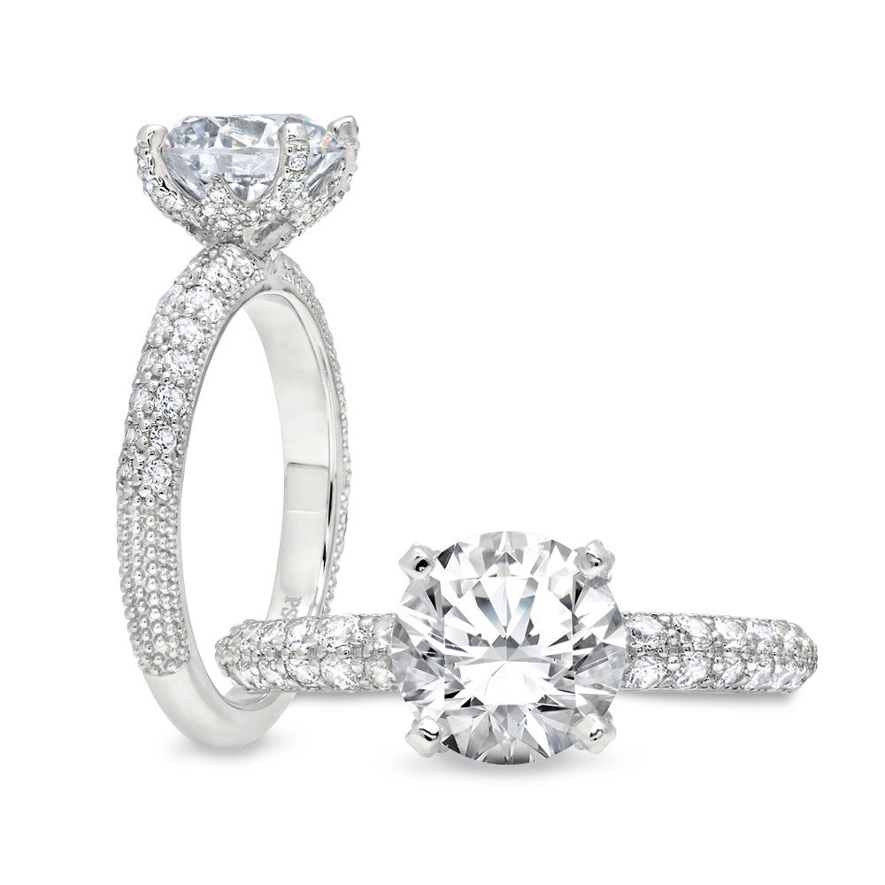 Two Sided Diamond Pave Engagement Ring