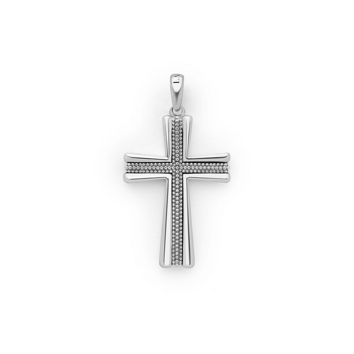 Two-Tone Caviar Beaded Cross Amulet