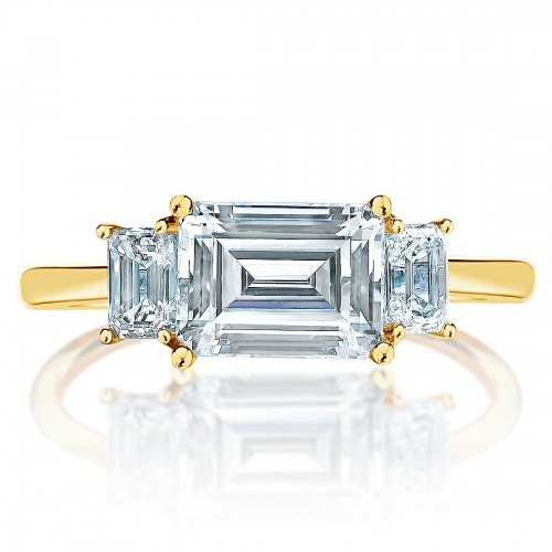 East West Three Stone Engagement Ring| Richter Phillips Jewelers