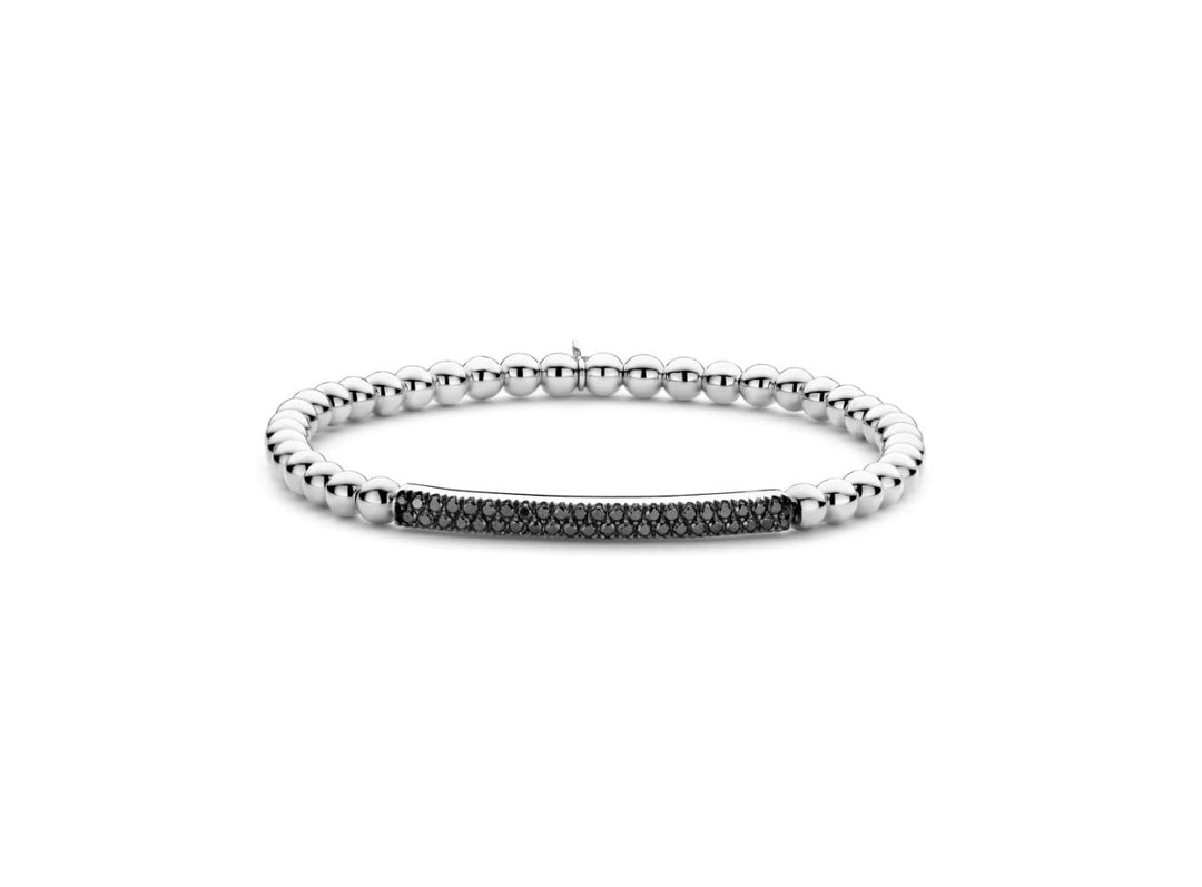 Tresor Black Diamond Bar Stretch Bracelet