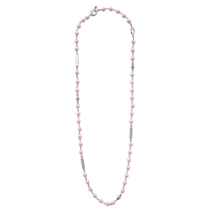 Pink Ceramic Beaded Necklace