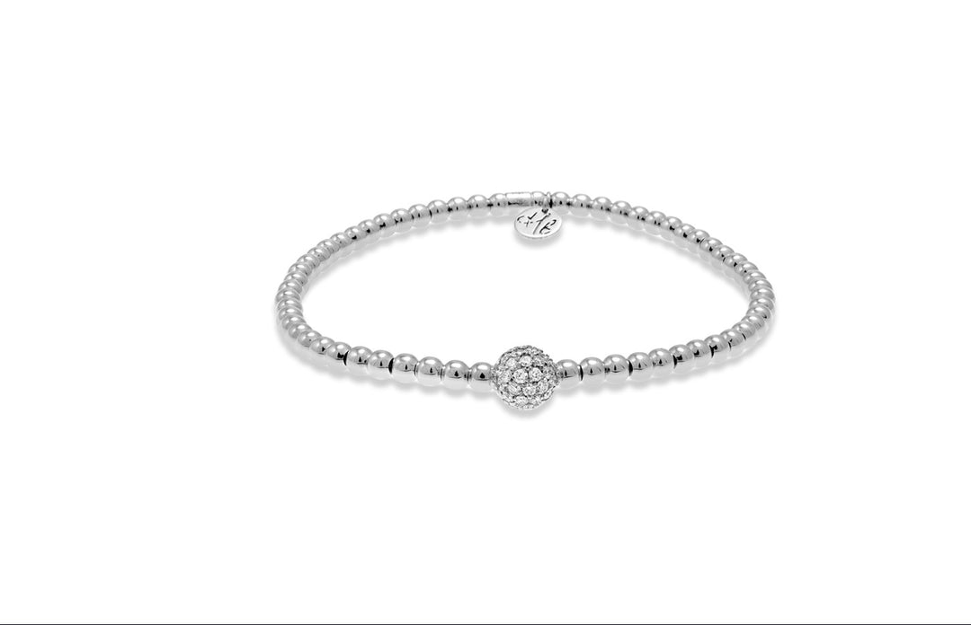 Tresor Diamond Bead Stretch Bracelet