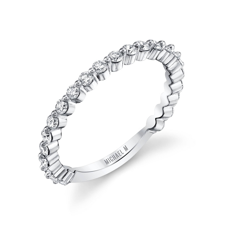 Diamond Bubble Band- White Gold