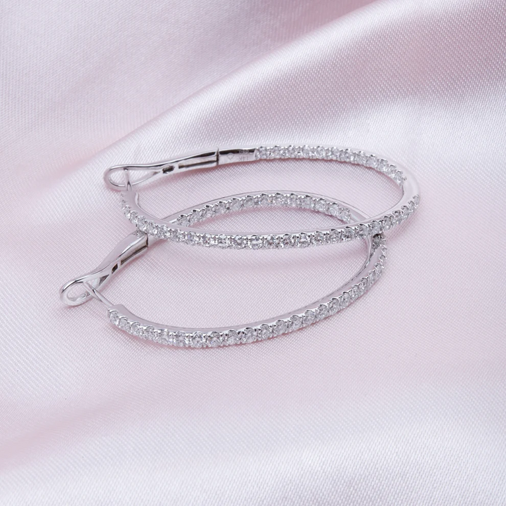 White Gold Diamond Hoops