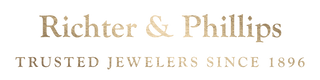 richter and phillips logo with gold text lettering that says richter and phillips trusted jewelers since 1896