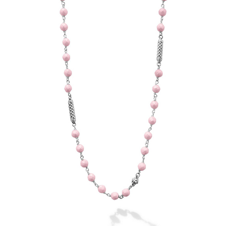 Pink Ceramic Beaded Necklace
