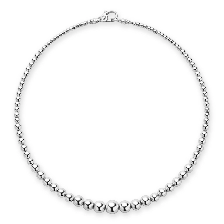 Petite Silver Graduated Bead Necklace