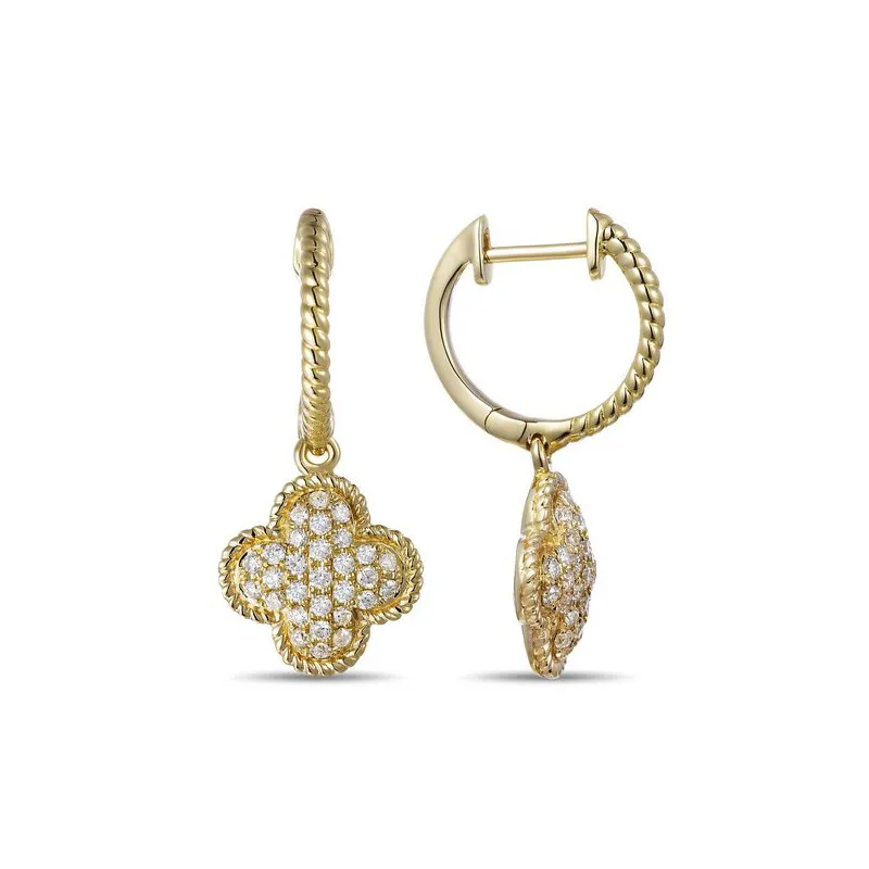 Clover Diamond Drop Earrings