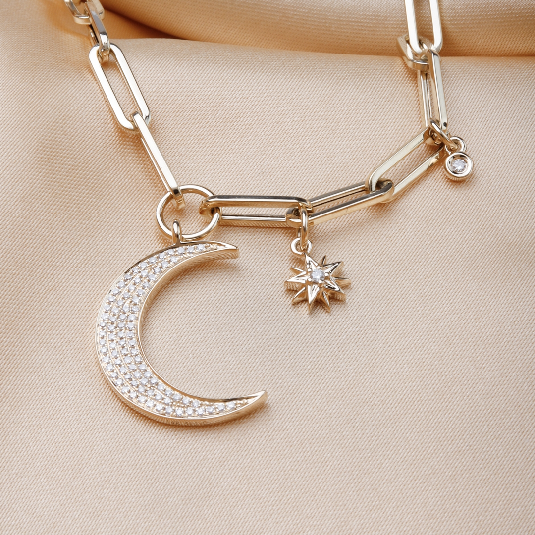 Moon and Stars Paperclip Chain