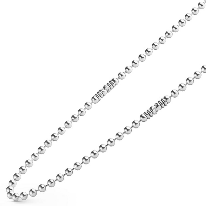 Silver Station Caviar Beaded Necklace
