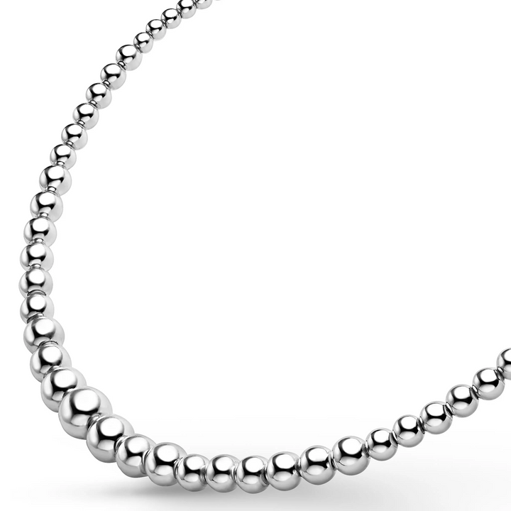 Petite Silver Graduated Bead Necklace