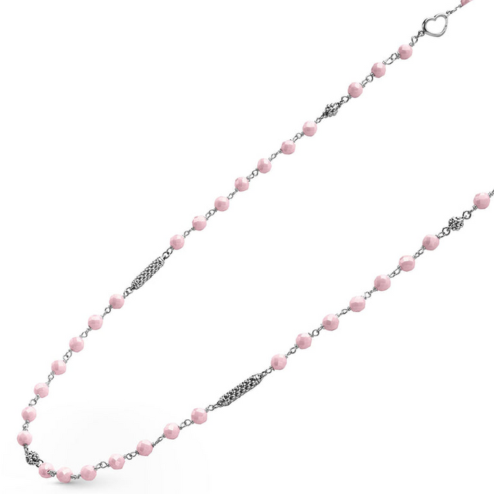 Pink Ceramic Beaded Necklace