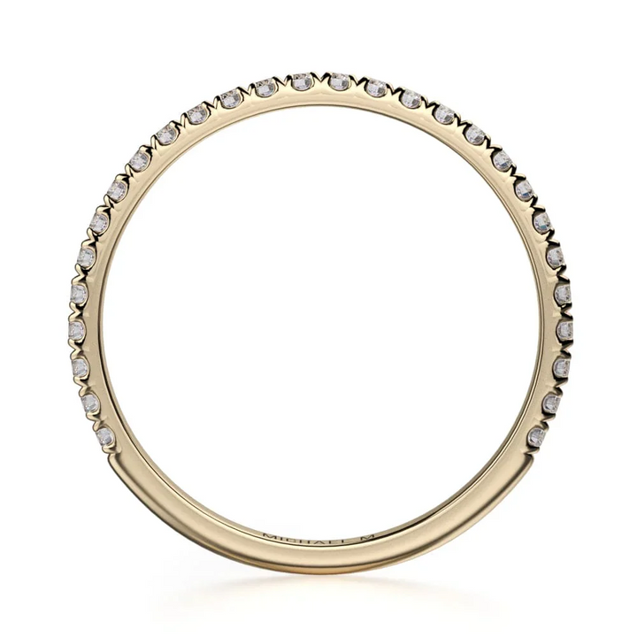 18k Yellow Gold Round Diamond Wedding Band