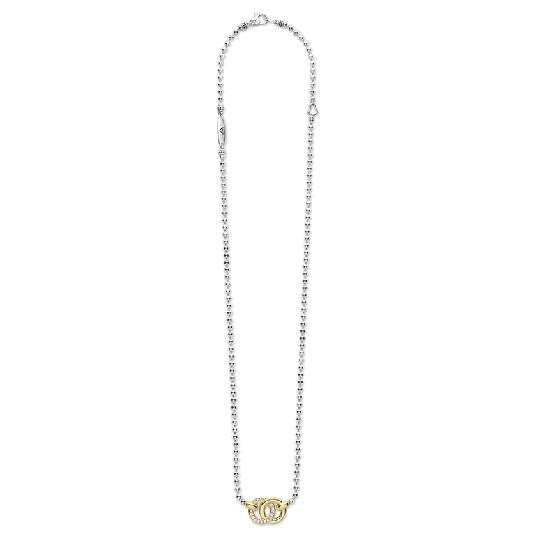 Two-Tone Interlocking Diamond Necklace