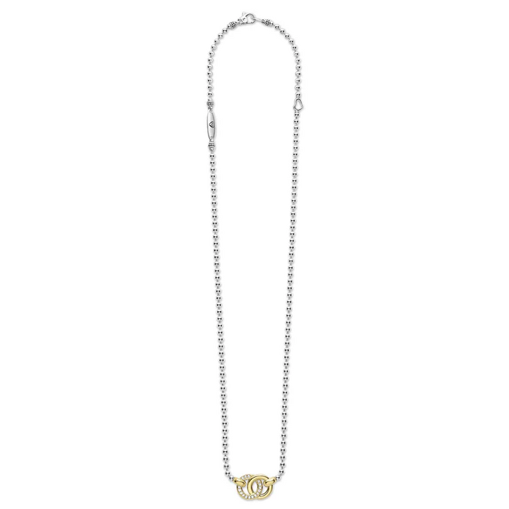 Two-Tone Interlocking Diamond Necklace