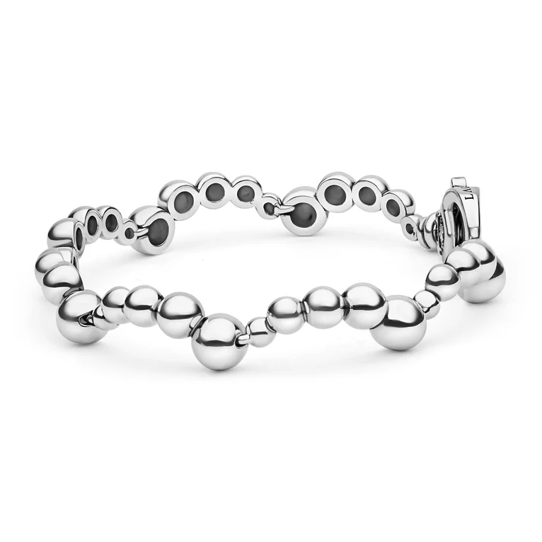 Sterling Silver Beaded Scalloped Bracelet