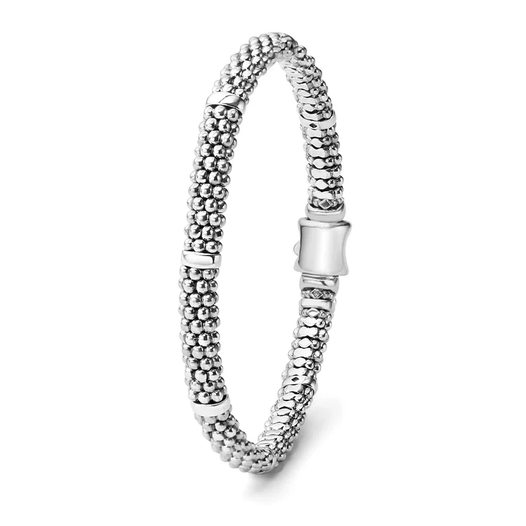 Sterling Silver Caviar Bracelet | 6mm