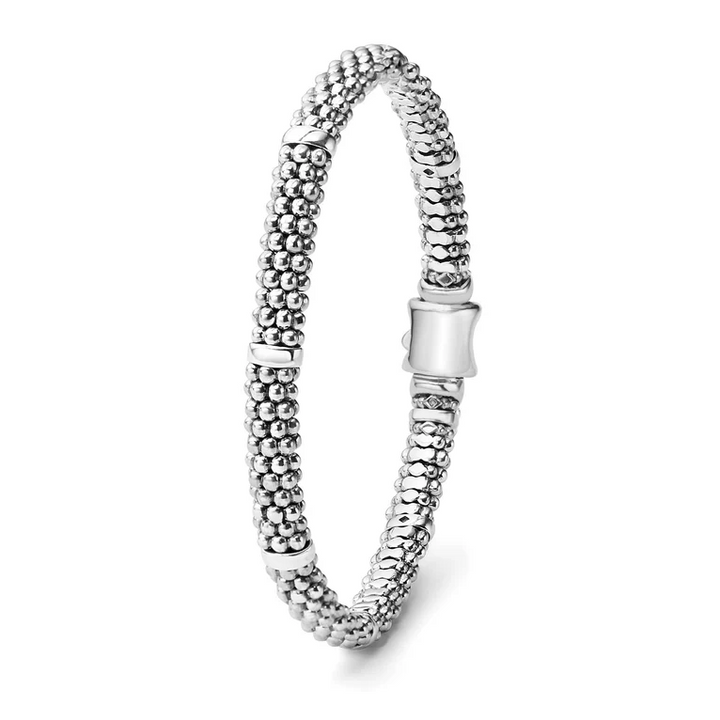 Sterling Silver Caviar Bracelet | 6mm