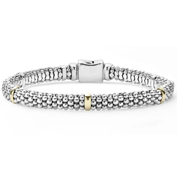 Five Gold Station Caviar Bracelet