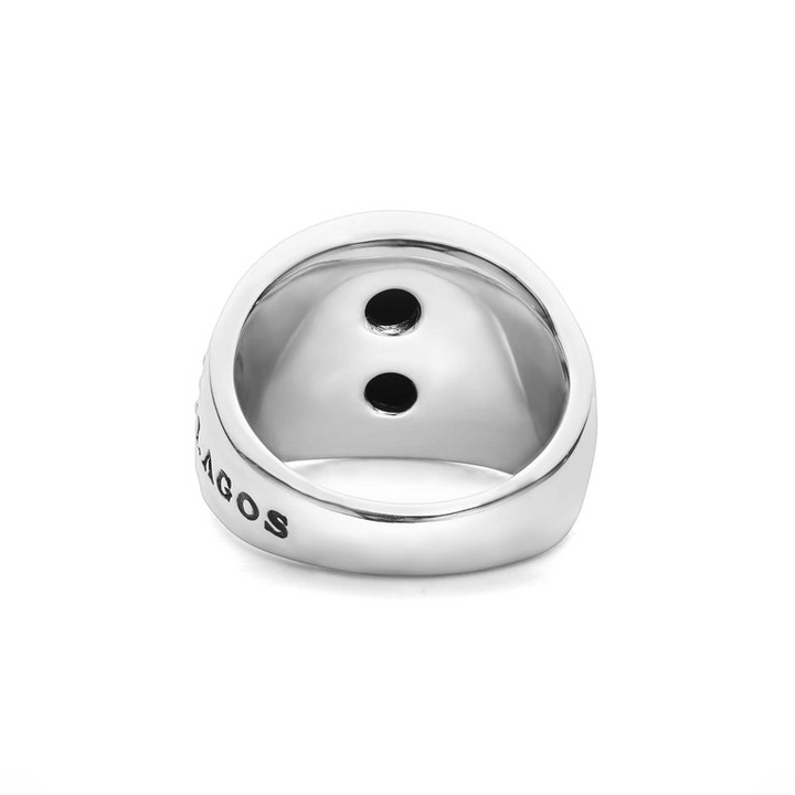 Black Agate Oval Band Ring