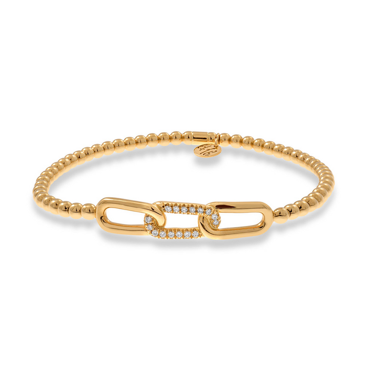 18K Yellow Gold Diamond Stretch Bracelet