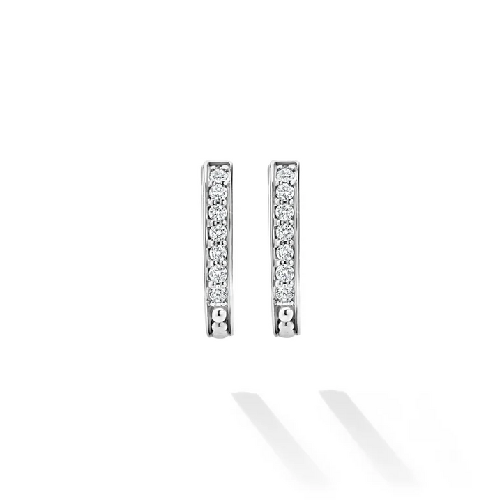 Small Linear Diamond Hoop Earrings