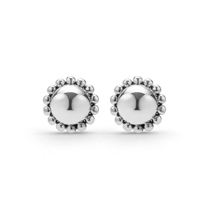 Silver Round Omega Clip Earrings