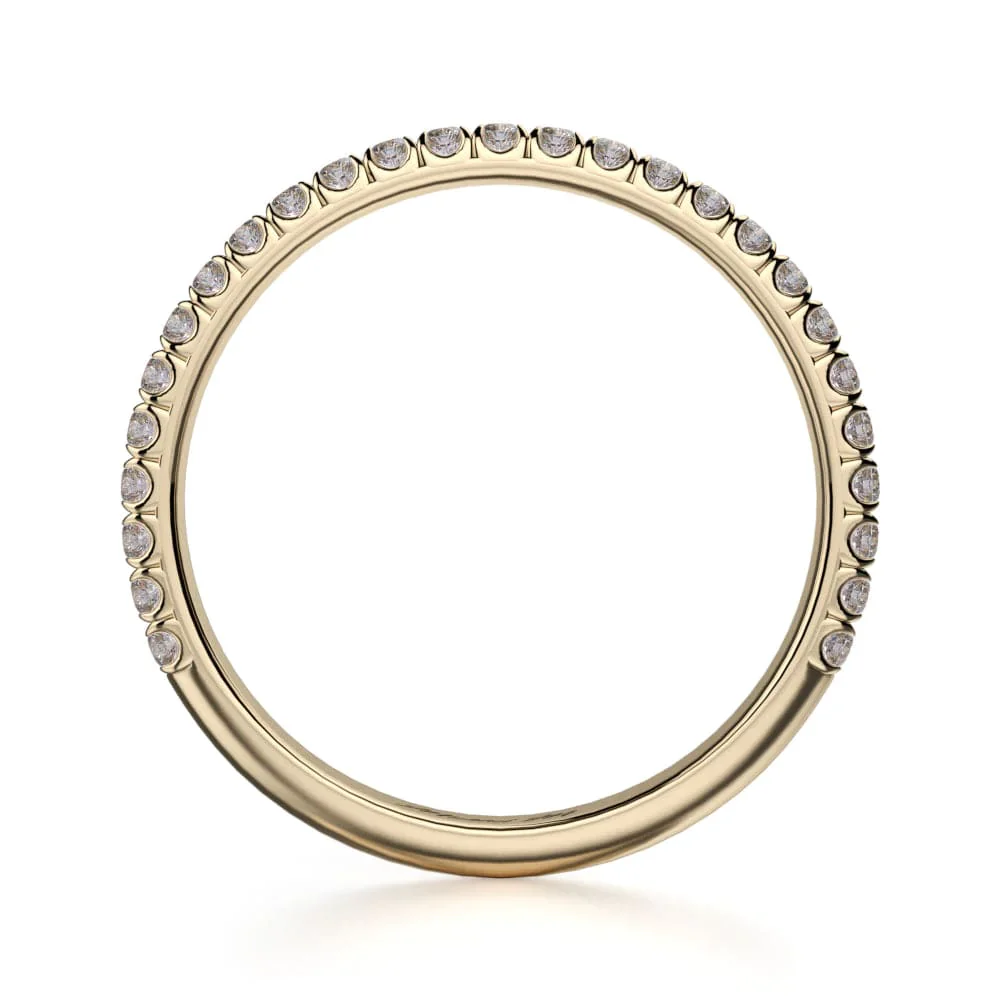 18k Yellow Gold Double Row Diamond Wedding Band