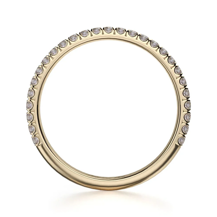 18k Yellow Gold Double Row Diamond Wedding Band