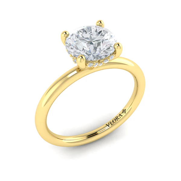 Hidden Halo Solitaire Engagement Ring