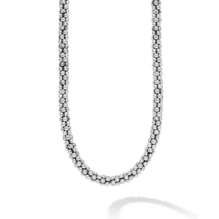 Sterling Silver Caviar Beaded Necklace