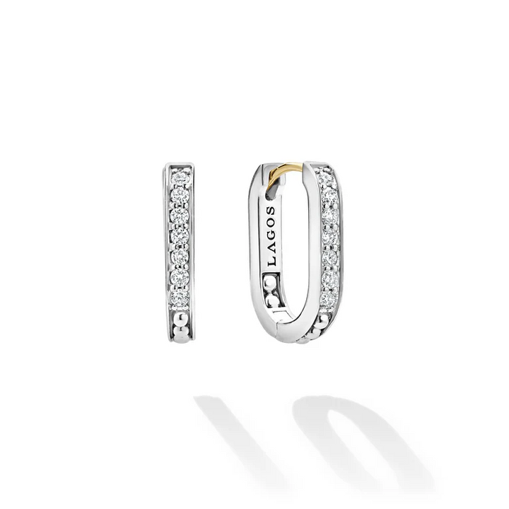 Small Linear Diamond Hoop Earrings