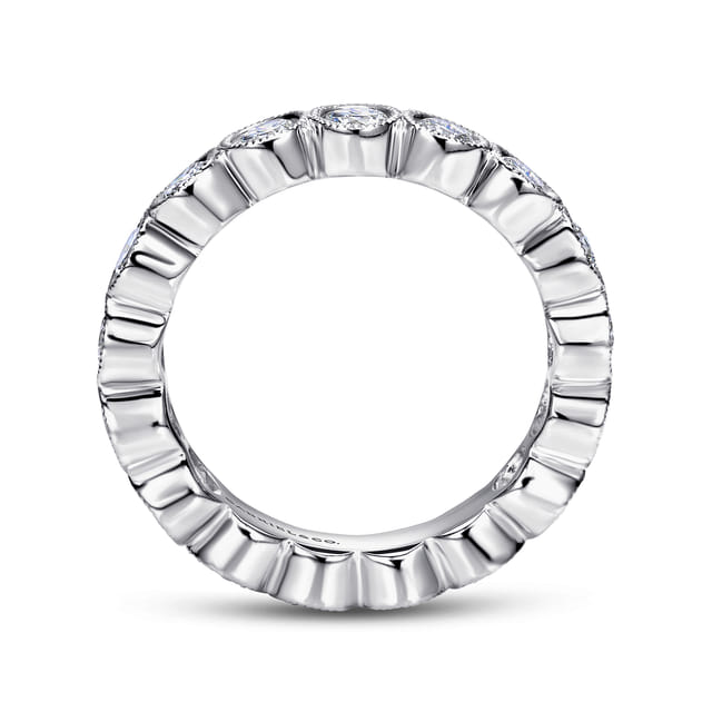 14K White Gold Bezel Set Diamond Eternity Band