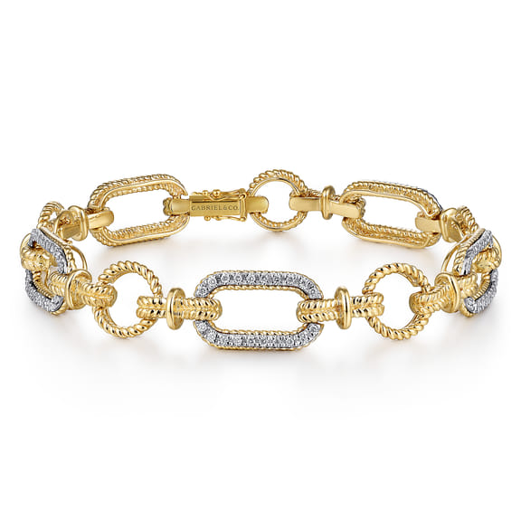 14K Gold Diamond Link Bracele