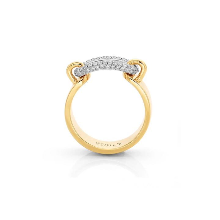 Two Tone Luxe Link Pavé Ring
