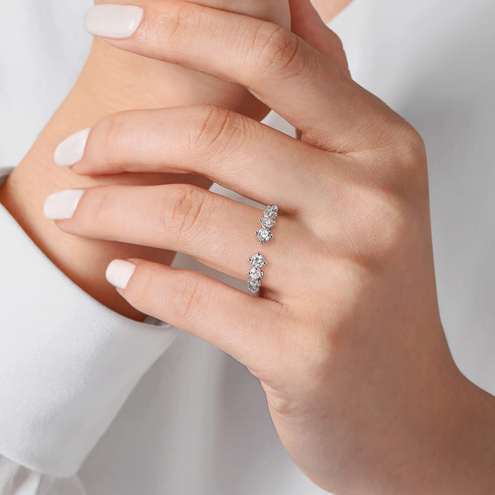 Round Diamond Open Wedding Band