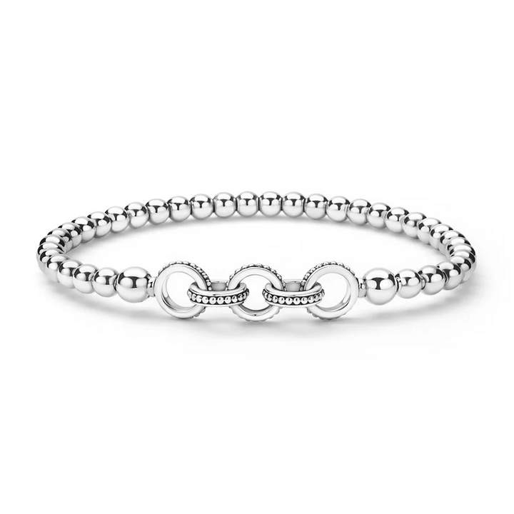 Silver Ring Link Stretch Bracelet