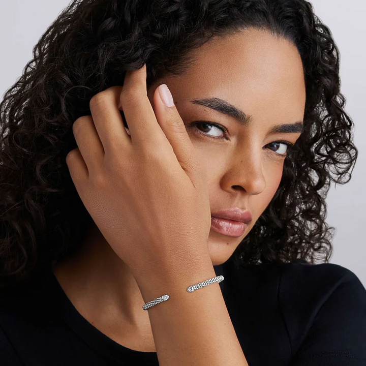 Sterling Silver Diamond Mini Versa Torque Bracelet