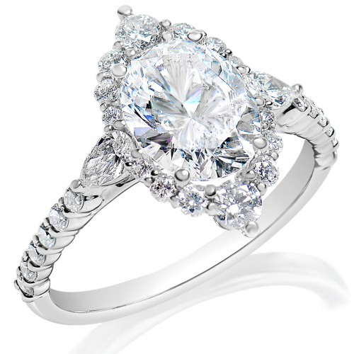 Marquise Halo Diamond Engagement Ring