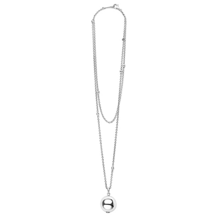 Silver Beaded Pendant Necklace