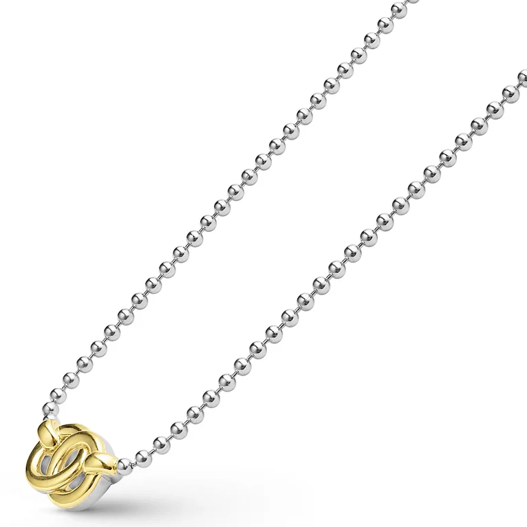 Two-Tone Interlocking Pendant Necklace