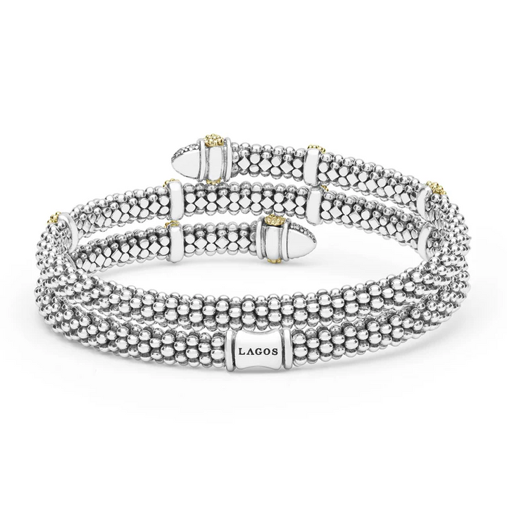 Two-Tone Caviar Diamond Versa Wrap Bracelet