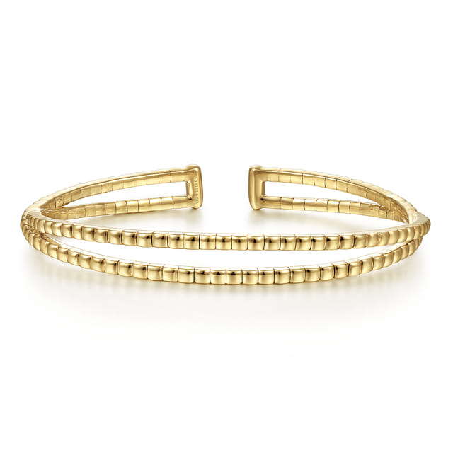 Open Double Row Textured Bangle