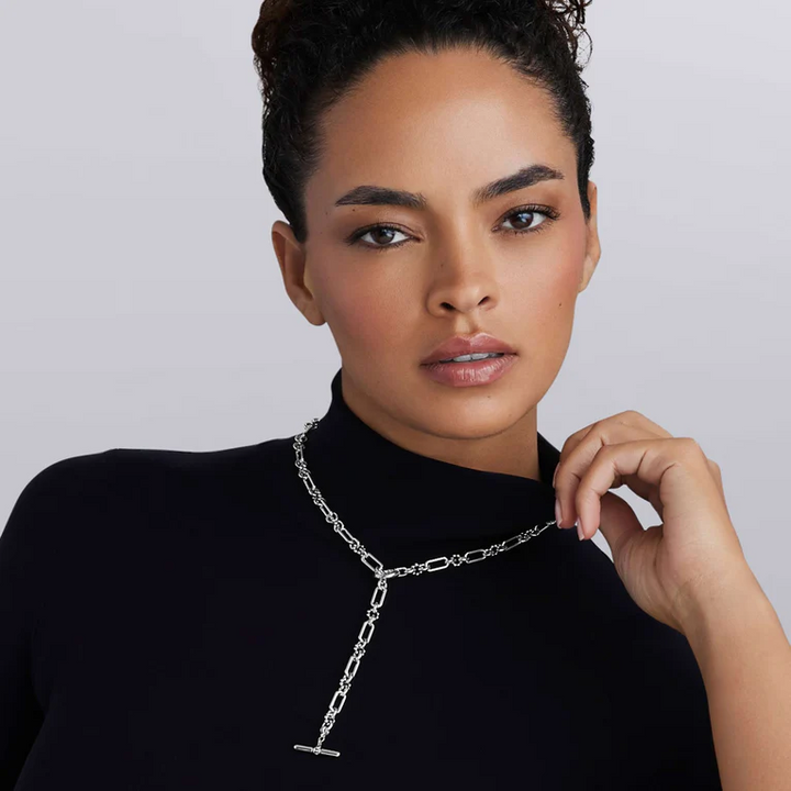 Petite Sterling Silver Caviar Link Necklace