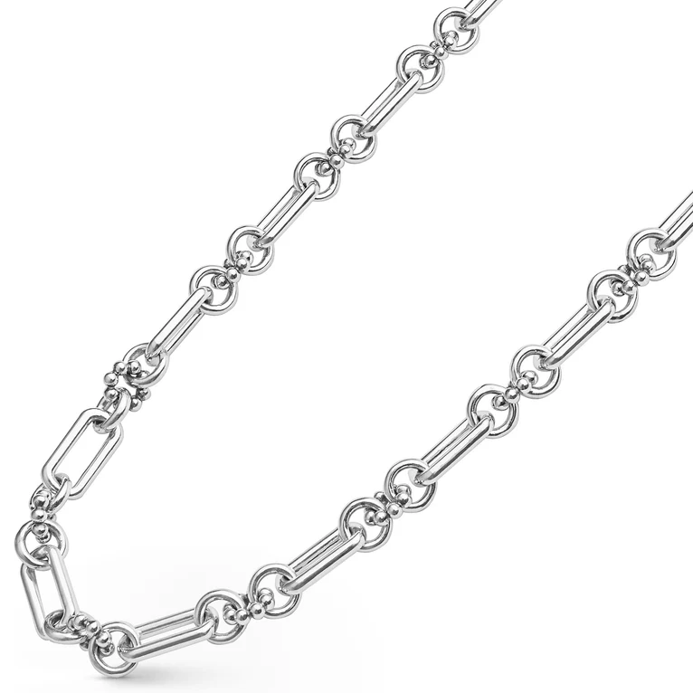 Petite Sterling Silver Caviar Link Necklace